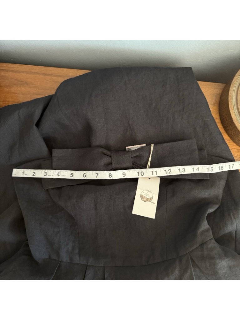 Linennaive Strapless Midi Linen Dress Bow Black Comfort First Classy Always Sz S — image 5 of 8